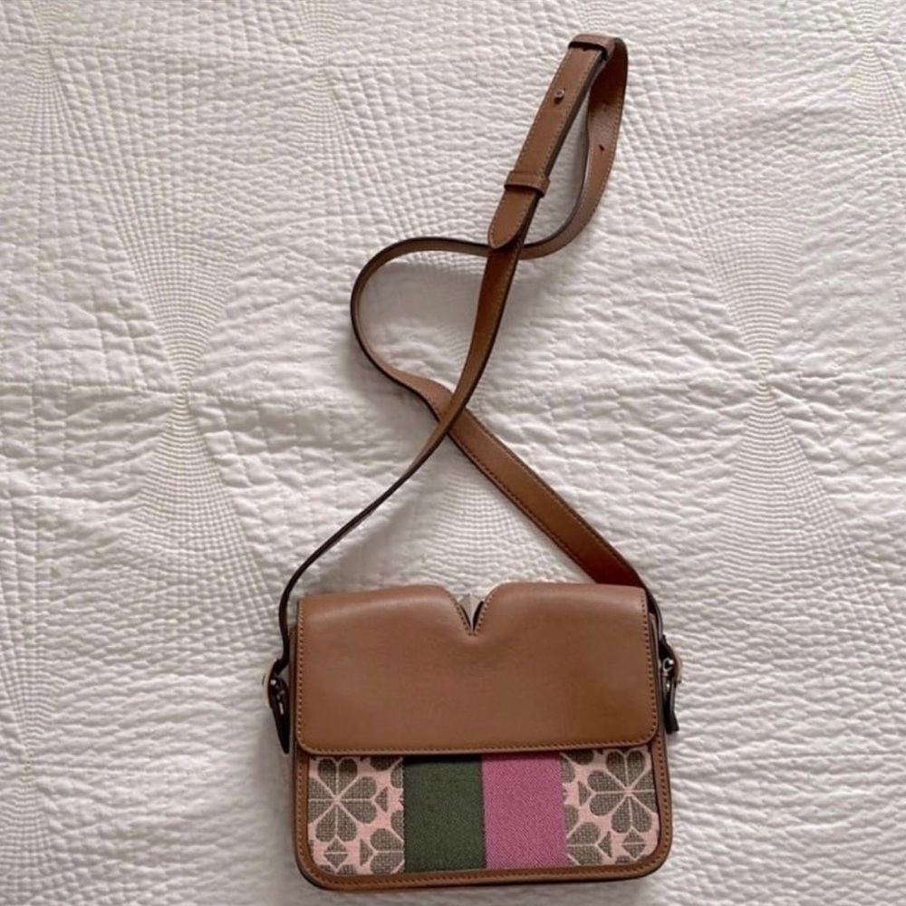 Kate Spade Flower Jacquard Mystery Stripe Shoulder Bag
